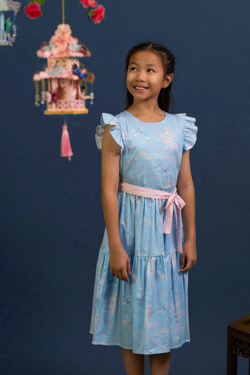 Blair Dress - Blue Cranes