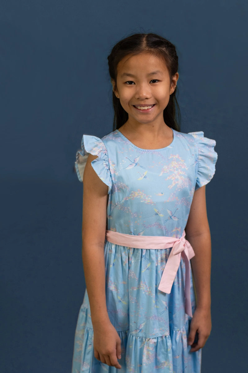 Blair Dress - Blue Cranes