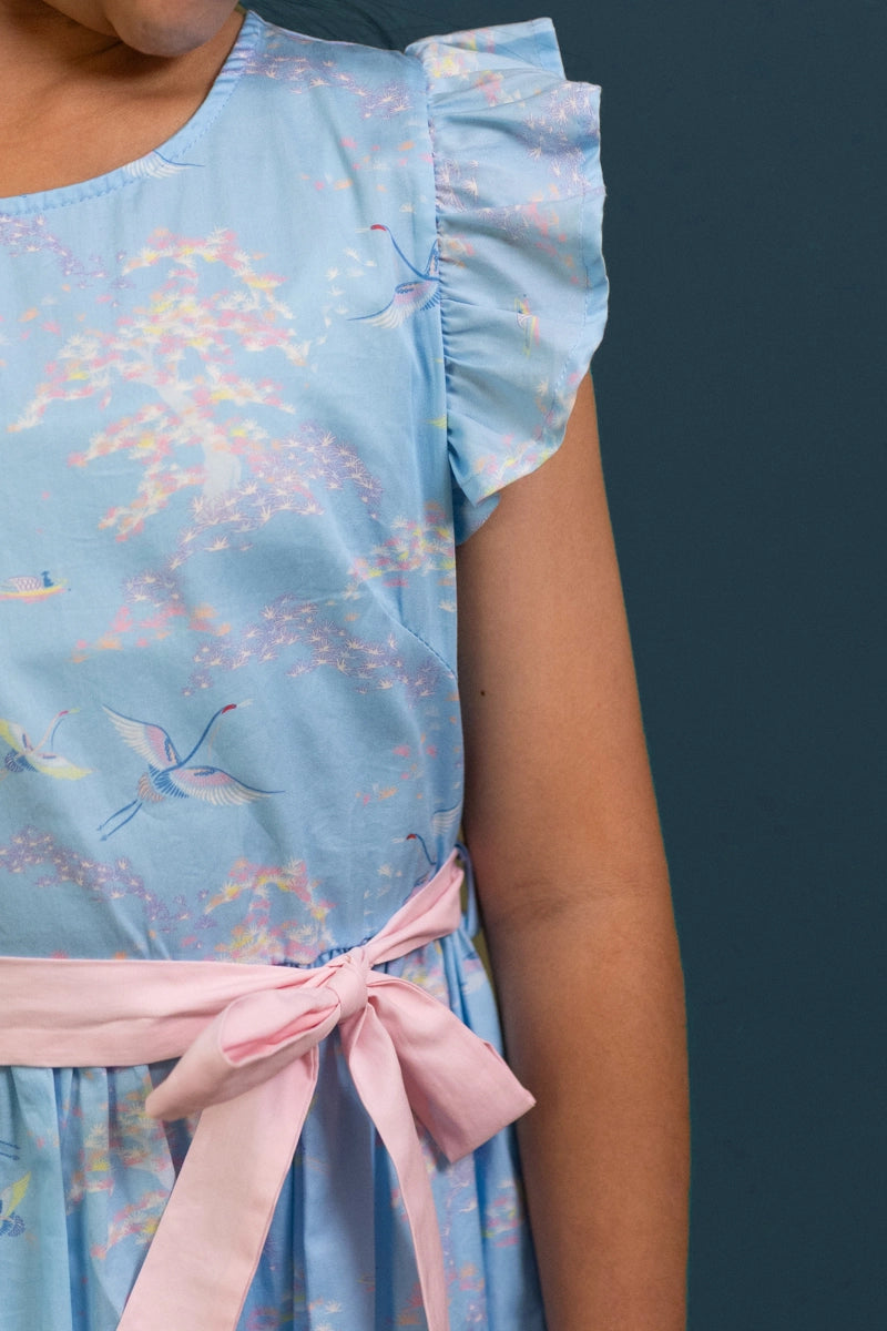 Blair Dress - Blue Cranes