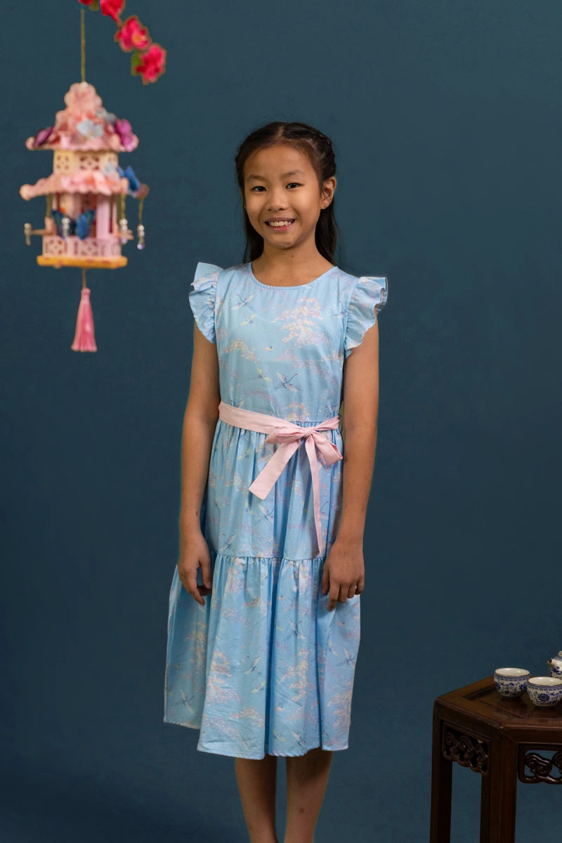 Blair Dress - Blue Cranes