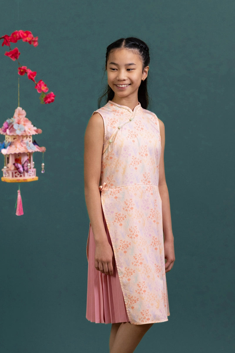 Wrap Cheongsam - Pink Floral Bamboo