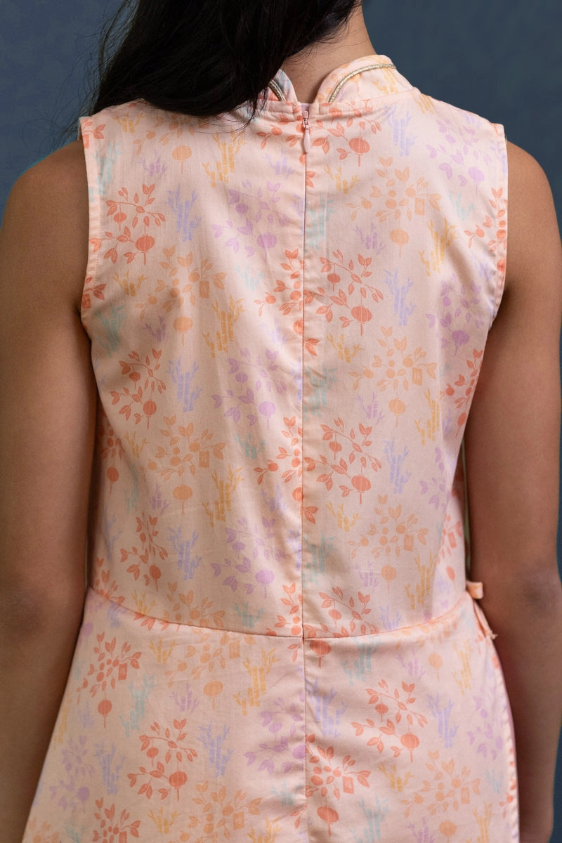 Wrap Cheongsam - Pink Floral Bamboo