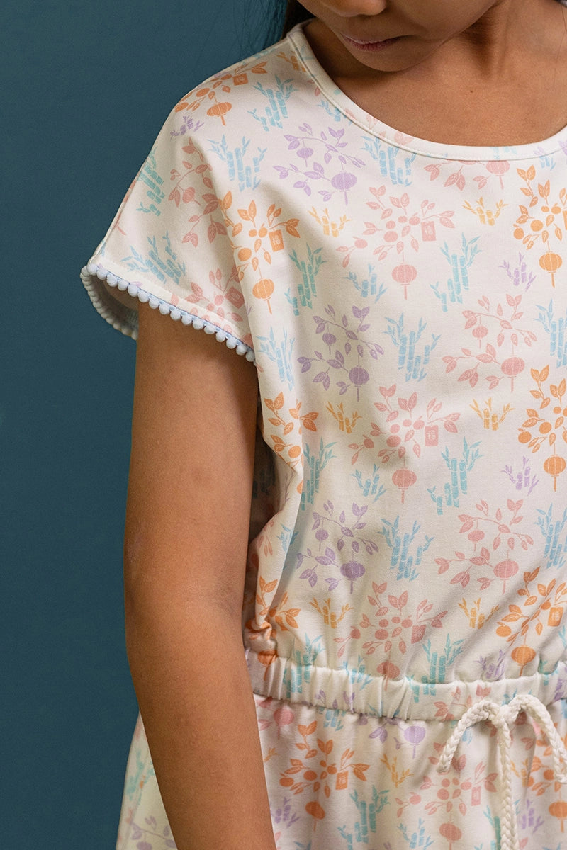 Hayley Dress - Cream Floral Bamboo