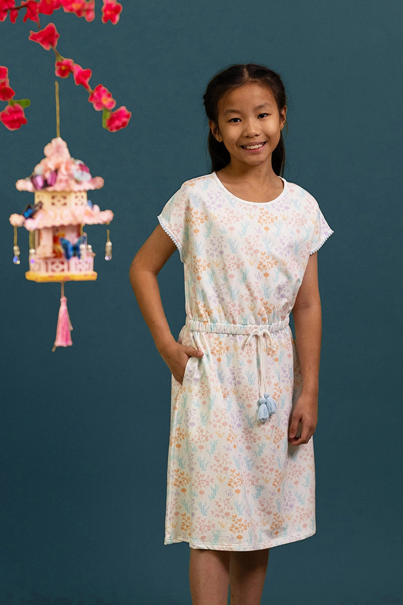 Hayley Dress - Cream Floral Bamboo