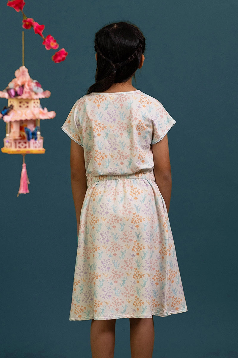 Hayley Dress - Cream Floral Bamboo