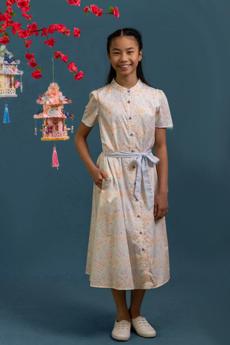 Sasha Dress - Cream Floral Bamboo