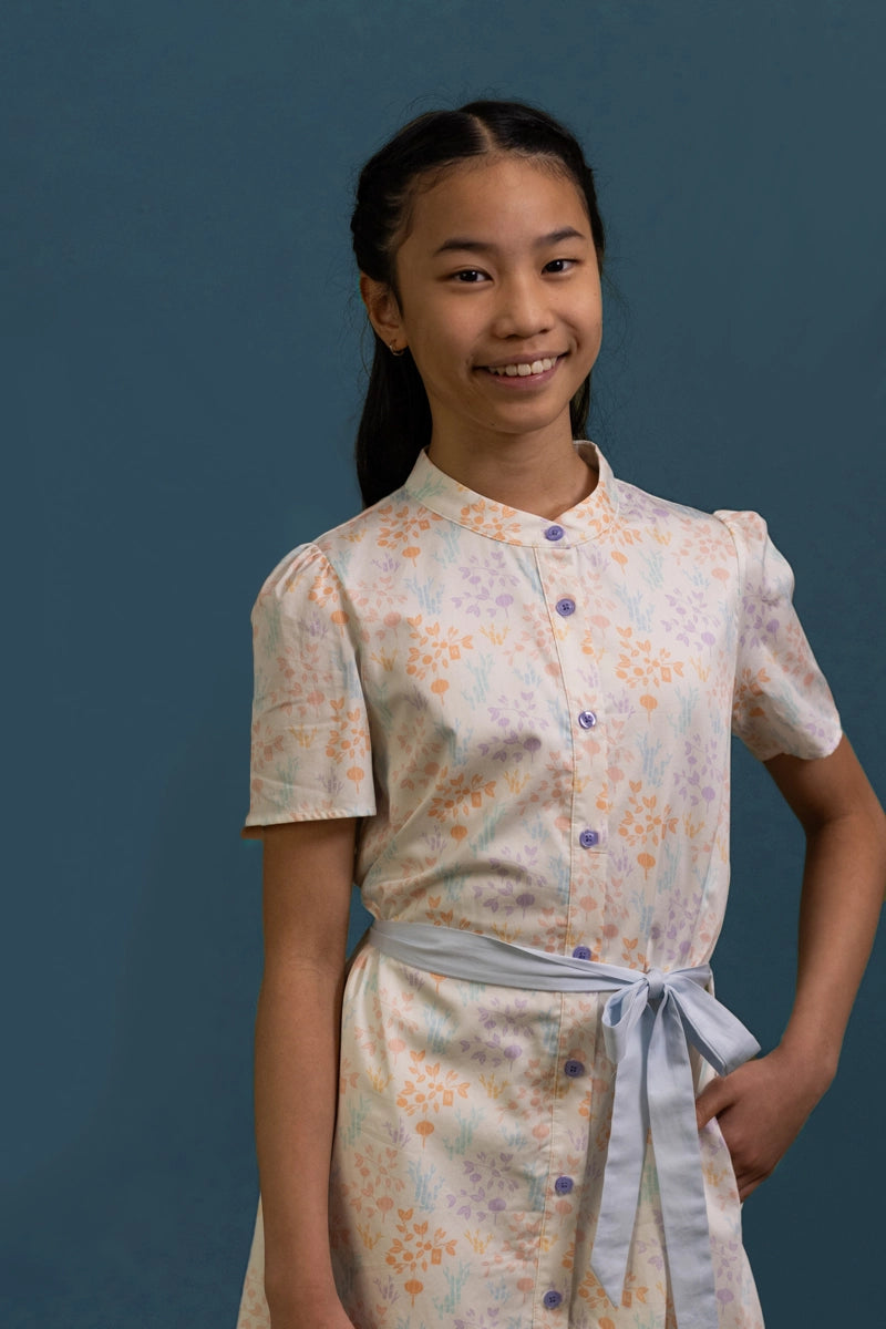 Sasha Dress - Cream Floral Bamboo