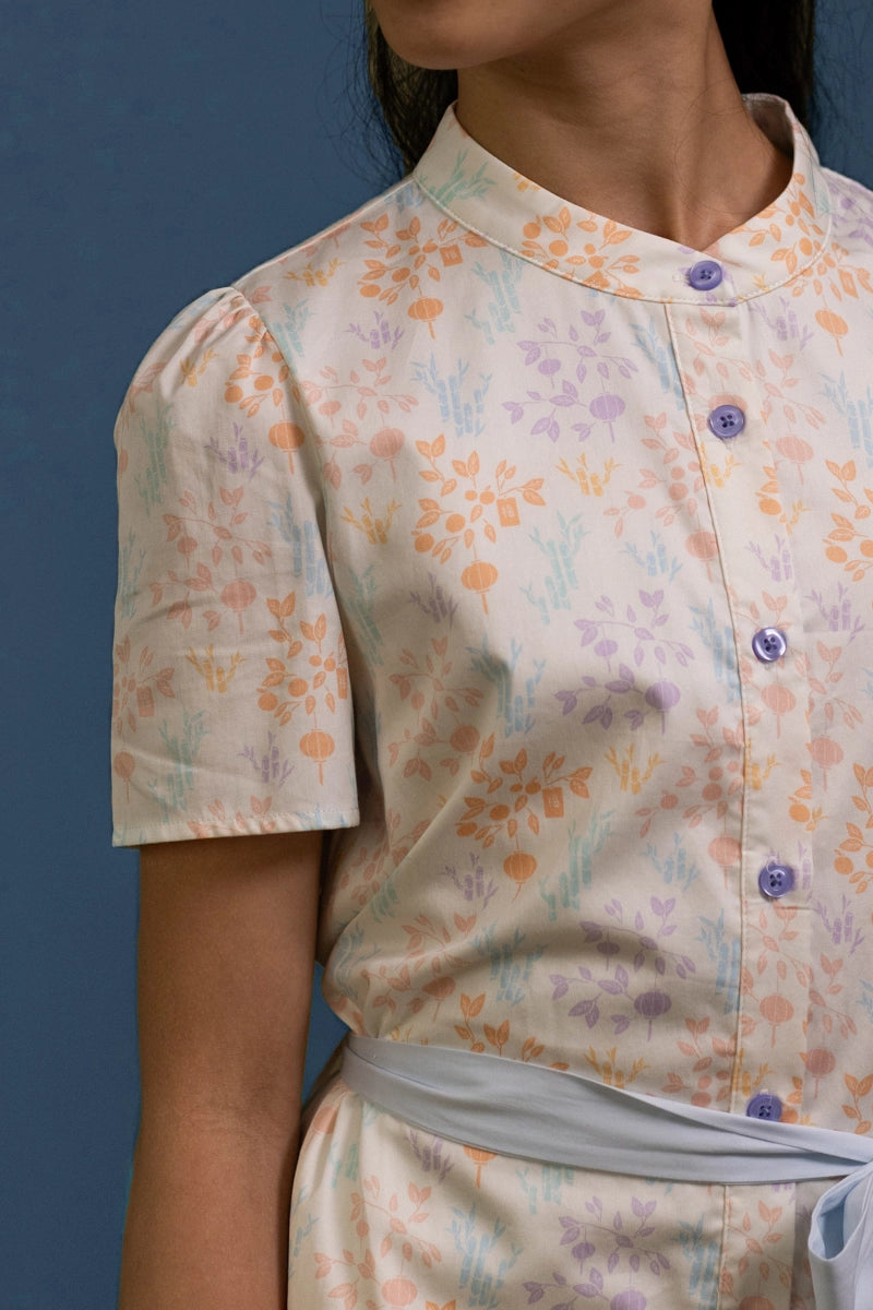 Sasha Dress - Cream Floral Bamboo