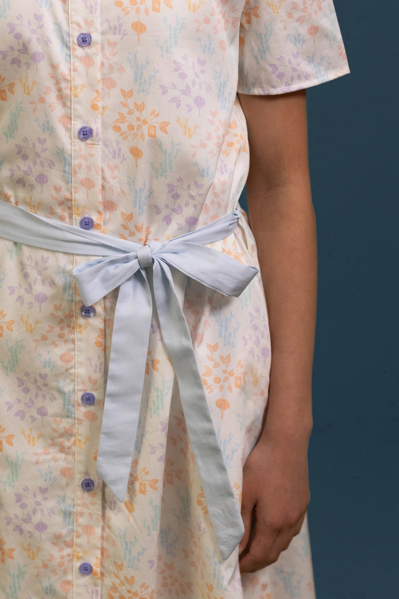 Sasha Dress - Cream Floral Bamboo