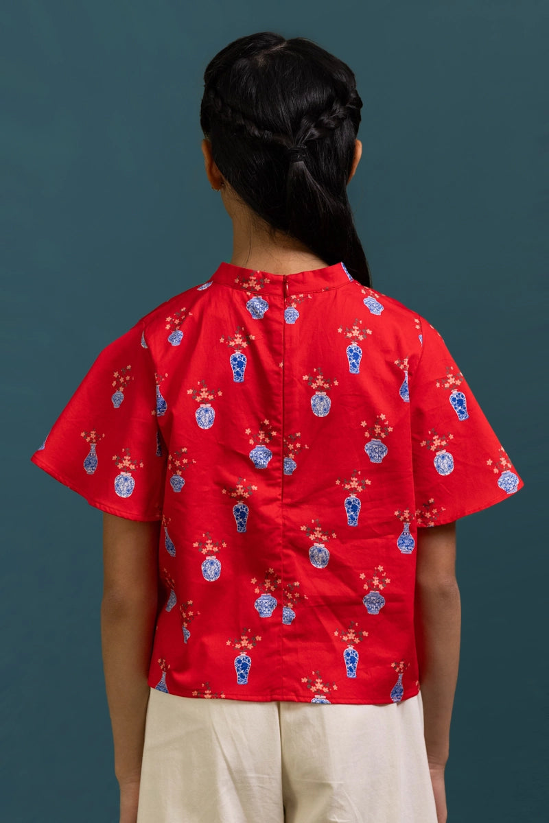 Amanda Top - Red Vases