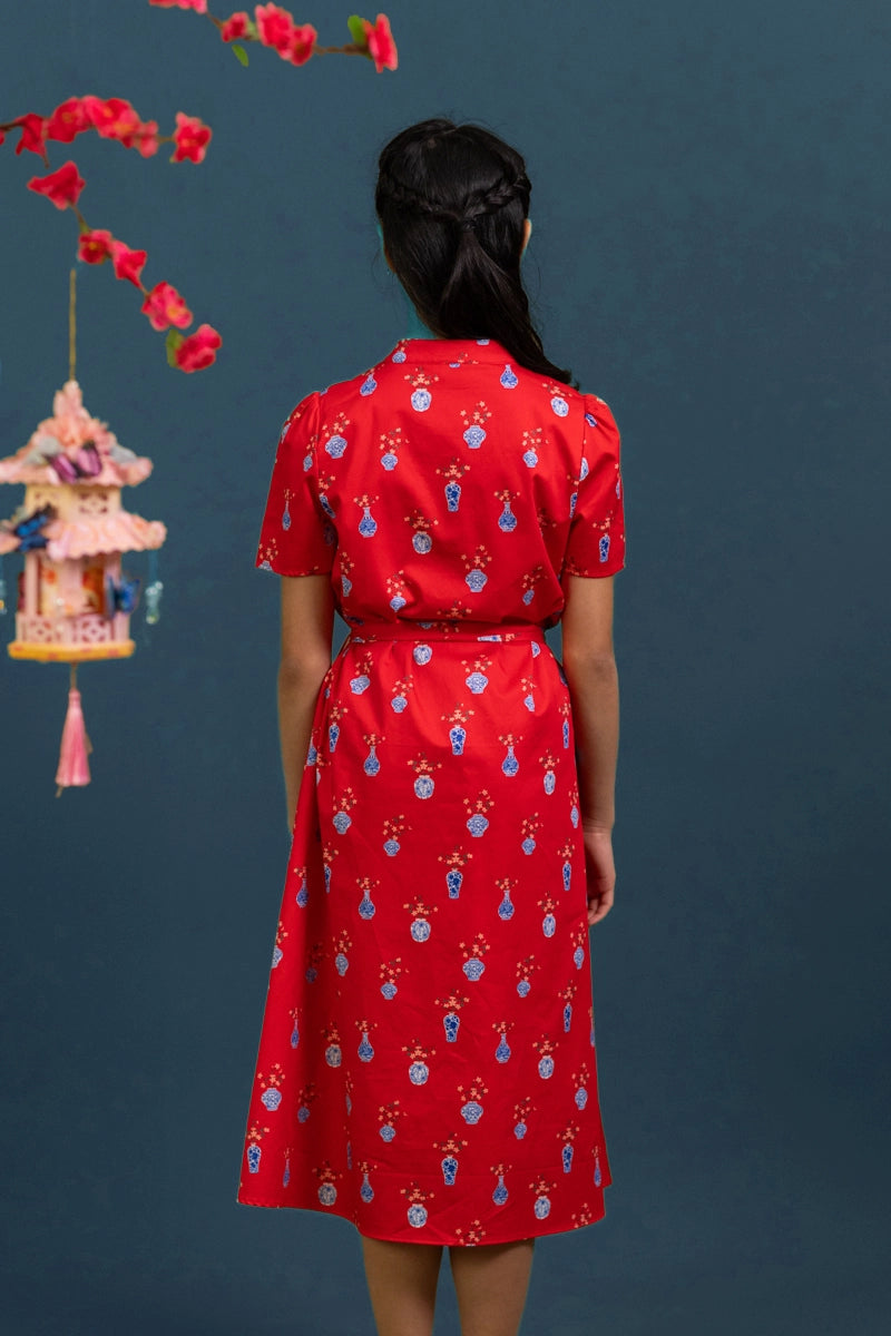 Sasha Dress - Red Vases