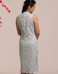Ladies Mini Harper Cheongsam - Blue Fans