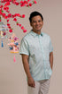 Men's Shirt - Teal Plaid Tiles