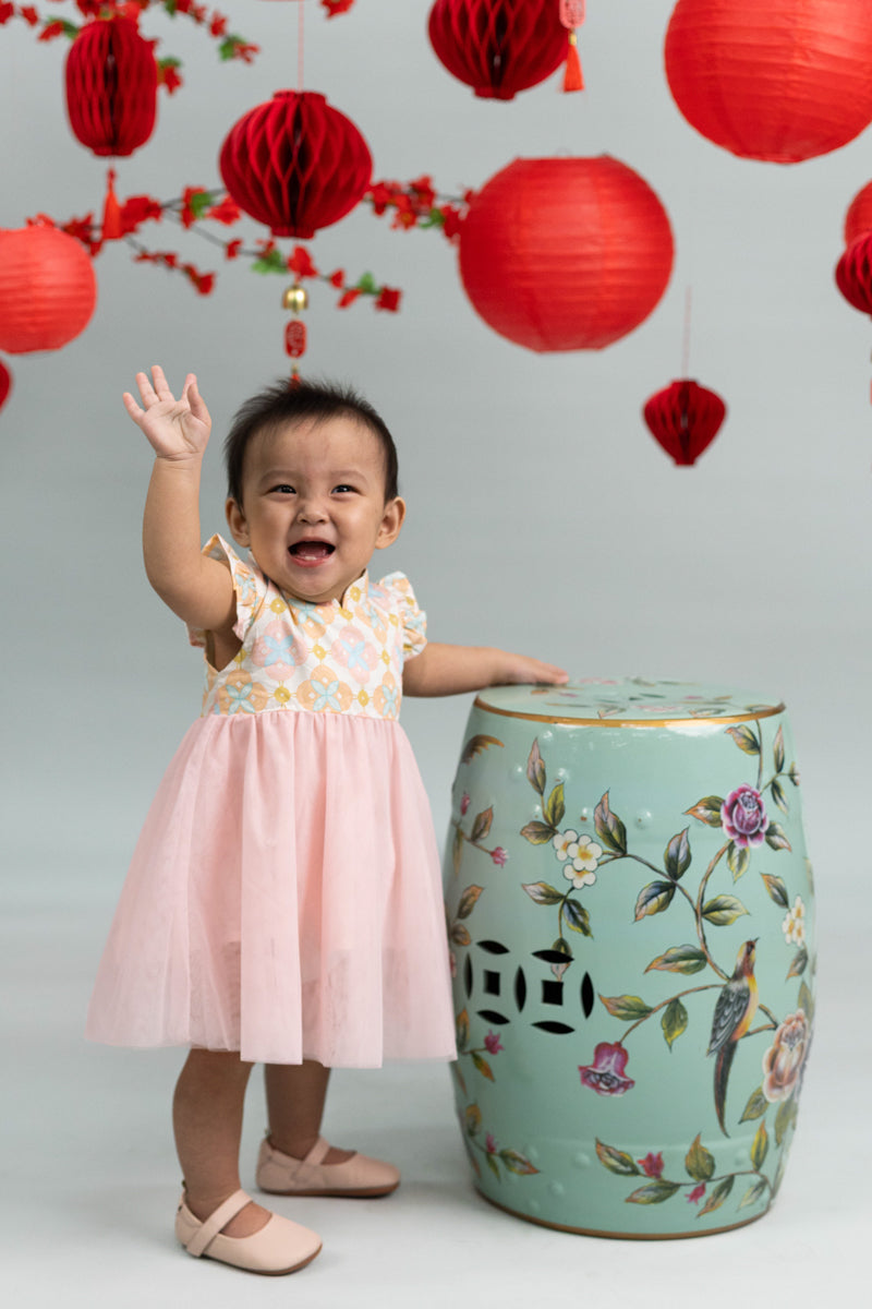 Flora Dress - Cream Lucky Coins