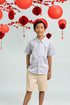 Little Man Shirt - Pink Teal Mosaic