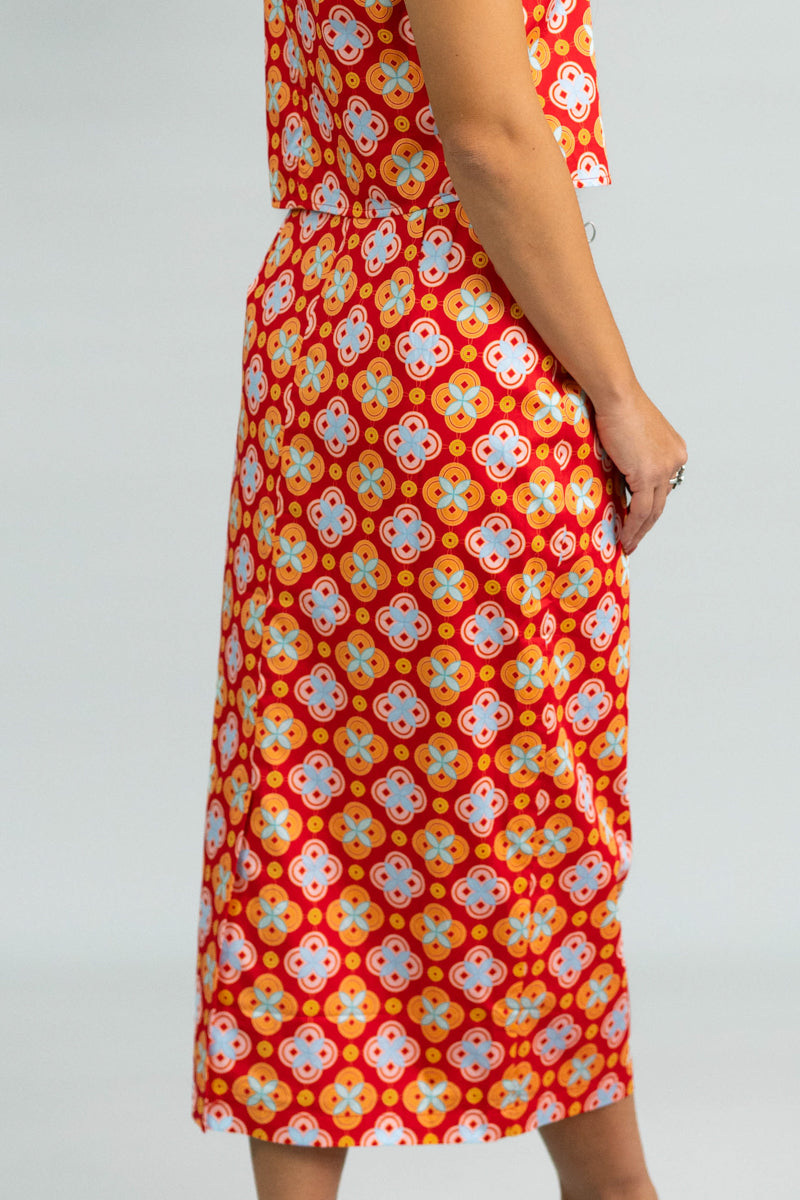 Ladies Amber Skirt - Red Lucky Coins