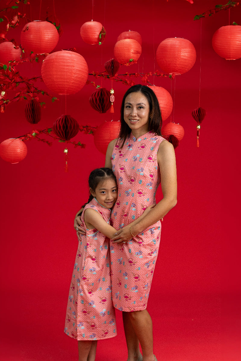 Peony Cheongsam - Pink Teapots
