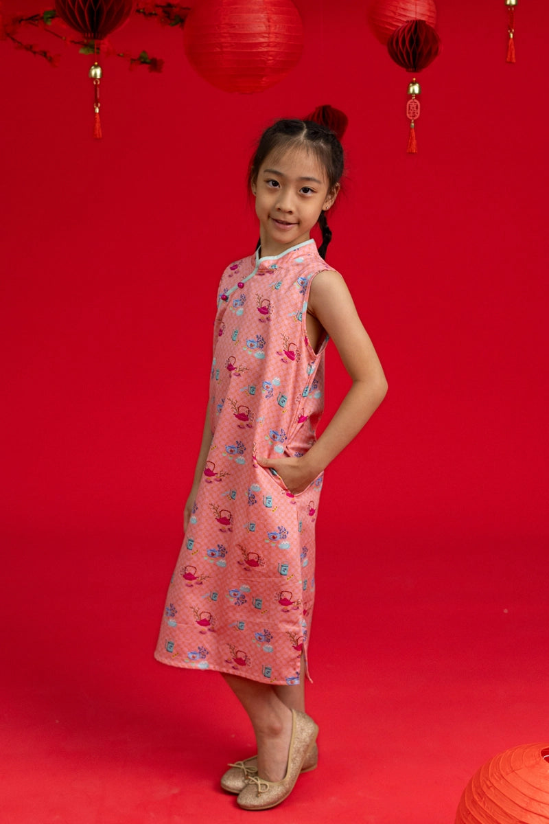 Peony Cheongsam - Pink Teapots