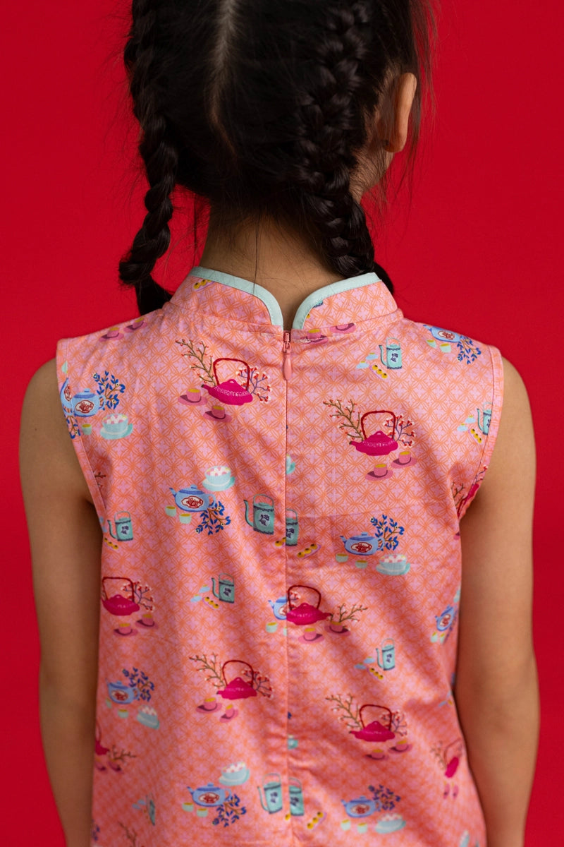 Peony Cheongsam - Pink Teapots
