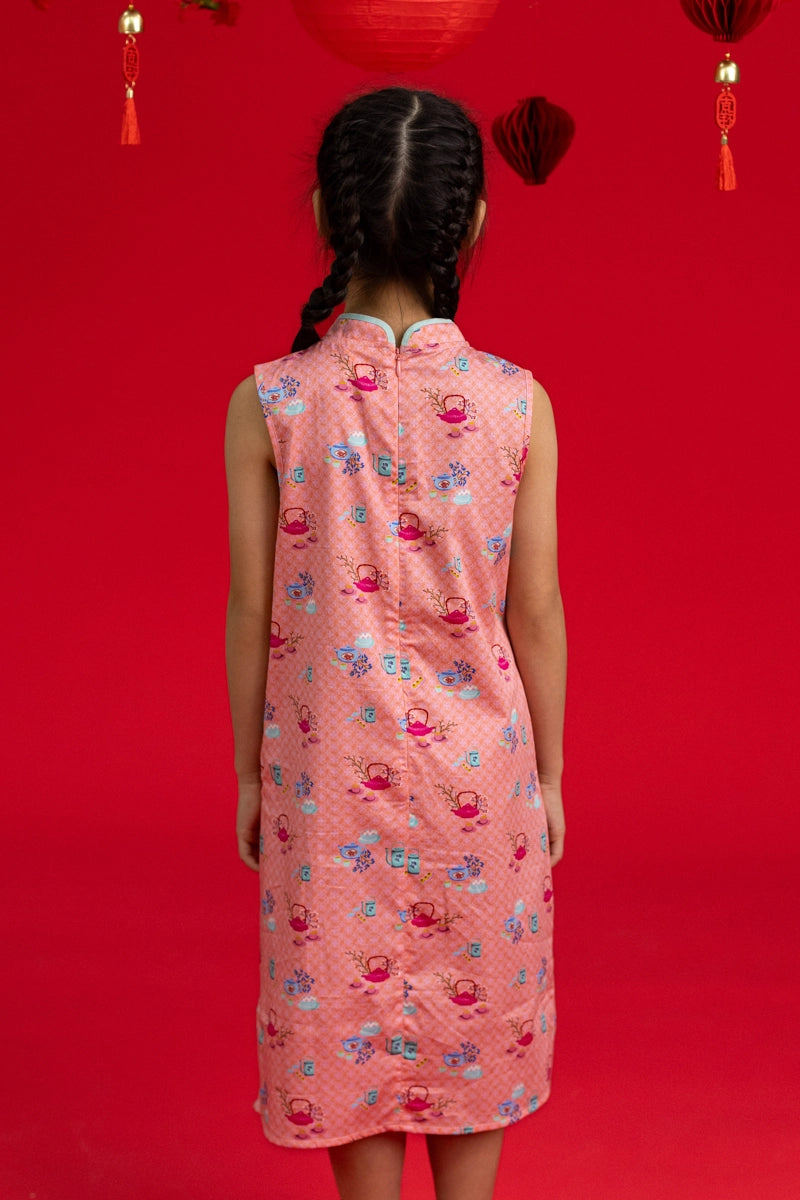 Peony Cheongsam - Pink Teapots