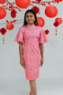 Ladies Renee Cheongsam - Pink Floral Lanterns