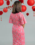 Ladies Renee Cheongsam - Pink Floral Lanterns