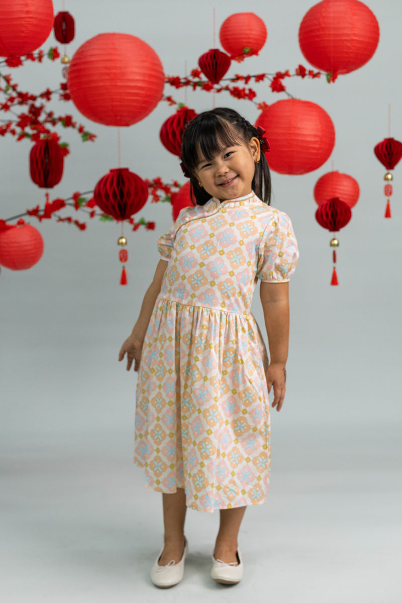 Giselle Cheongsam - Cream Lucky Coins