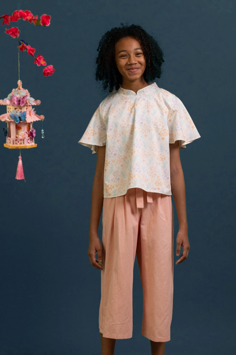 Amanda Top - Cream Floral Bamboo