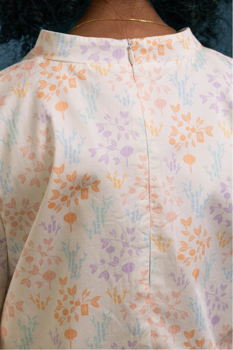 Amanda Top - Cream Floral Bamboo