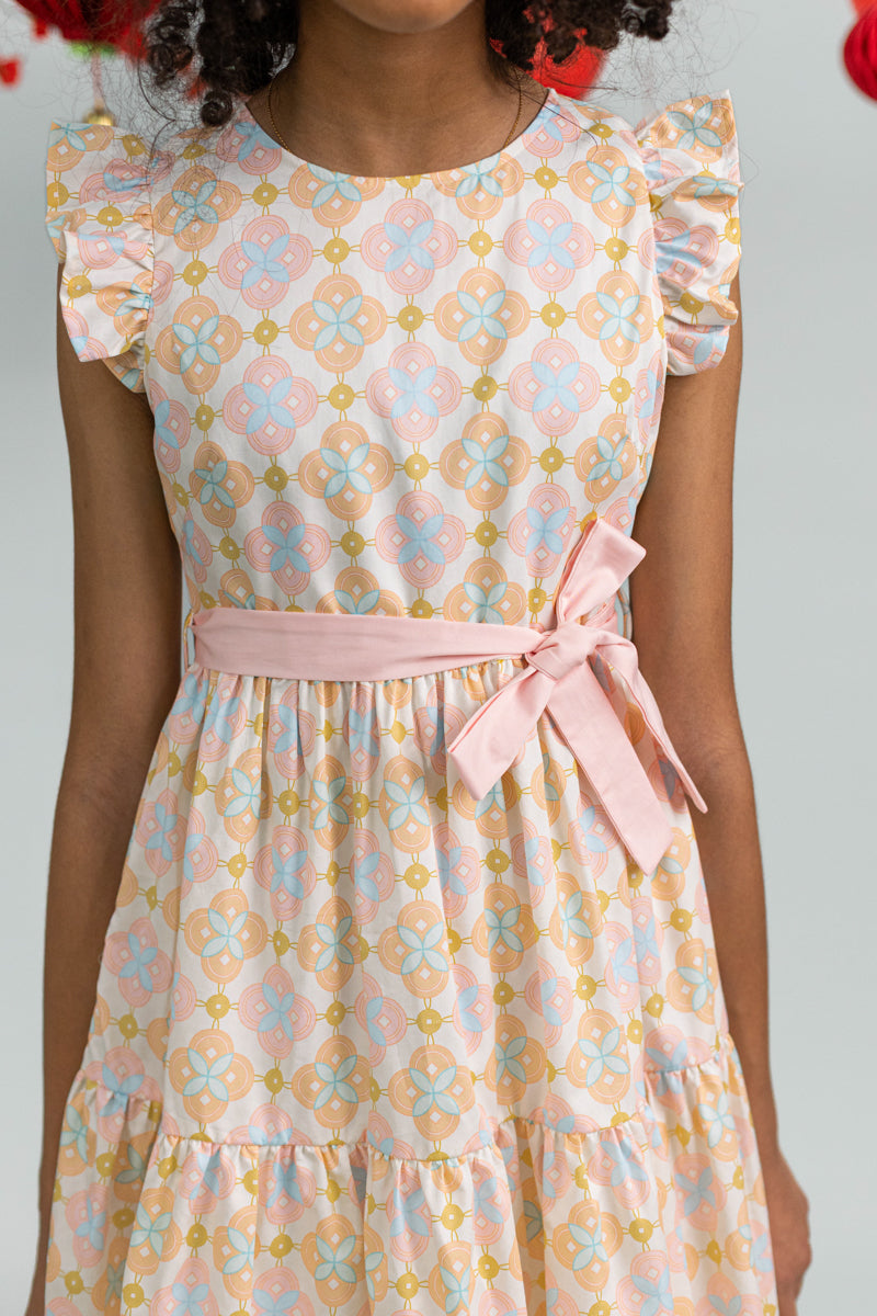 Blair Dress - Cream Lucky Coins