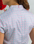 Ladies Alana Top - Pink Teal Mosaic