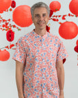 Men's Mandarin-collared Shirt - Mickey Fanfare