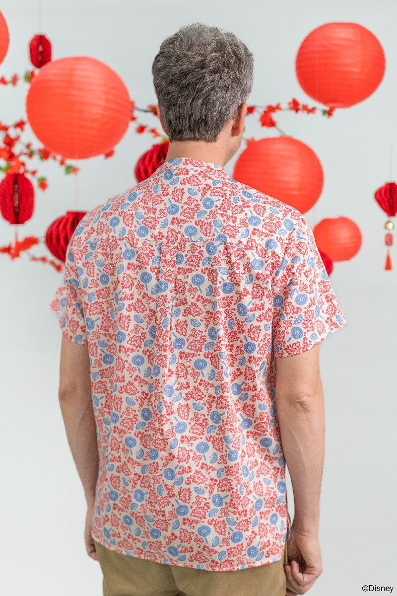 Men's Mandarin-collared Shirt - Mickey Fanfare