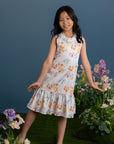 Drop Waist Cheongsam - Pastel Tree Songbirds