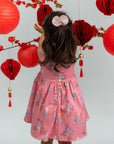Flare Cheongsam - Pink Floral Lanterns