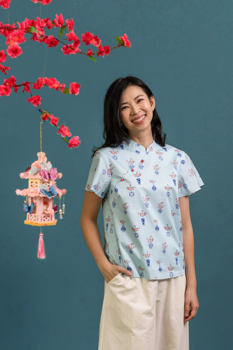 Ladies Marie Top - Turquoise Vases