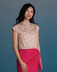 Ladies Alana Top - Zodiac Leaves