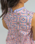 Peony Cheongsam - Pink Tiles