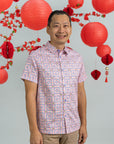 Men's Shirt - Pink Tiles