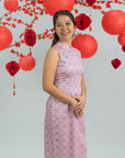 Ladies Mini Peony Cheongsam - Pink Tiles