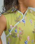 Peony Cheongsam - Yellow Floral Lanterns