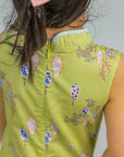 Peony Cheongsam - Yellow Floral Lanterns