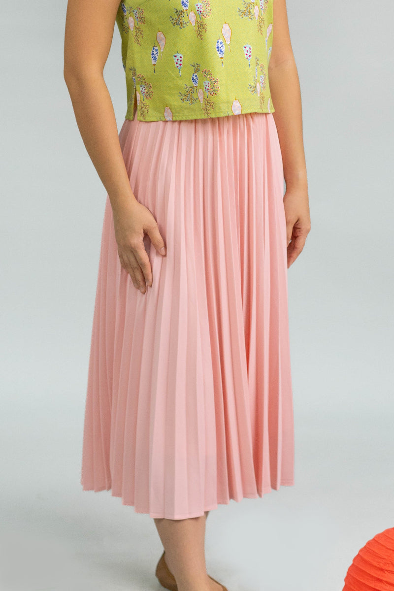 Ladies Pleated Skirt - Pink
