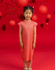 Cheongsam - Peach Red Mosaic