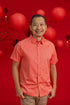 Men's Shirt - Peach Red Mosaic