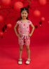 Flutter Playsuit - Pink Teapots