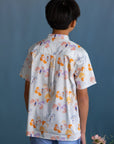 Mandarin-collared Shirt - Pastel Tree Songbirds