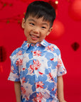 Little Man Shirt - Blue Lotus