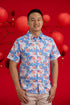 Mens' shirt blue lotus