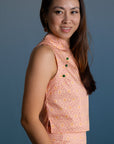 Ladies Amber Top - Pink Honeycomb Tiles